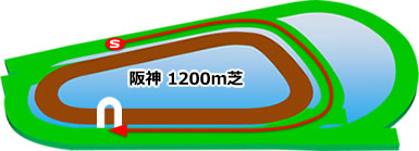 阪神競馬場　芝1200m