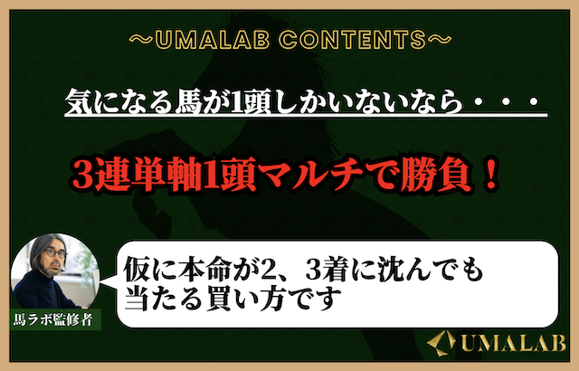 気になる馬が1頭しかいないなら『3連単軸1頭マルチ』で勝負！