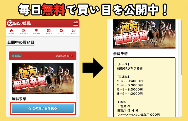 毎日無料で予想を公開中！