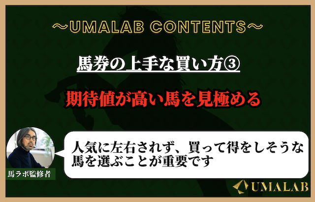 馬券の上手な買い方③：期待値が高い馬を見極める