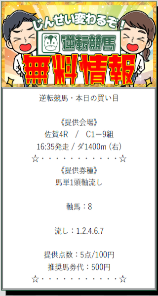 逆転競馬2024年09月14日無料予想買い目