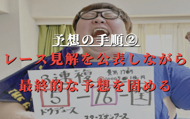 レース見解を公表しながら最終的な予想を固める