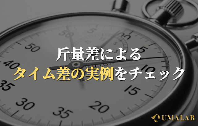 【データ検証】斤量差によるタイム差の実例