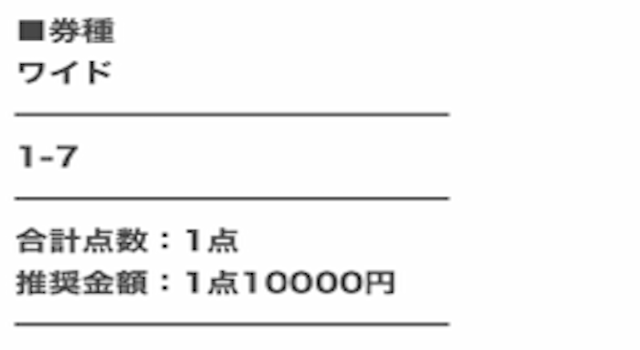 競馬　買い目