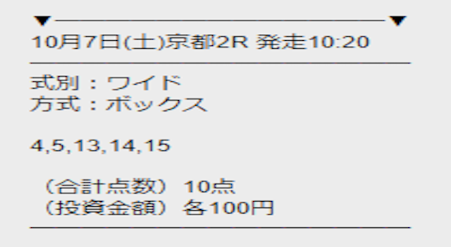 競馬　買い目
