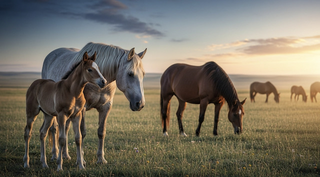 ウマの世代交代のイメージ