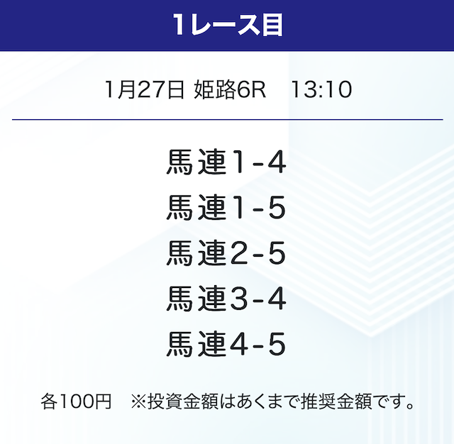 2026年01月27日ホーステックの無料予想