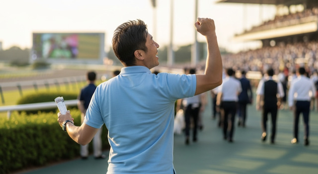 競馬で勝ってる人のイメージ画像