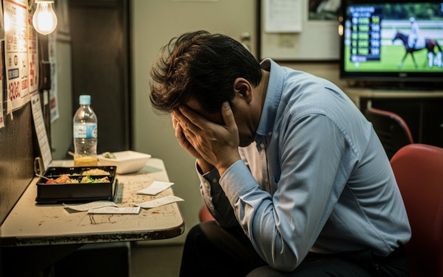 競馬で負けている人のイメージ画像