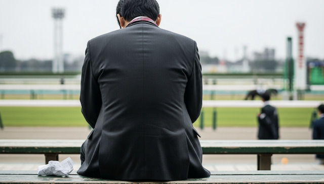 競馬で負けている人のイメージ画像