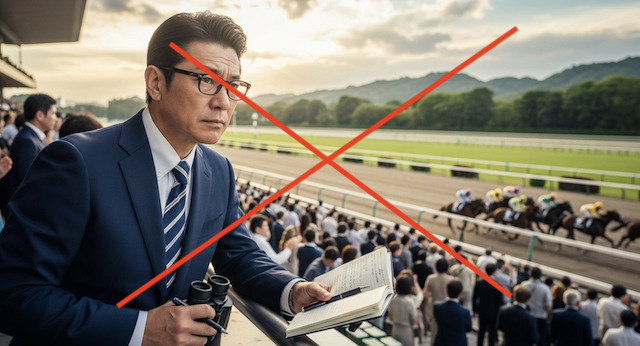 競走馬を分析している人のイメージ