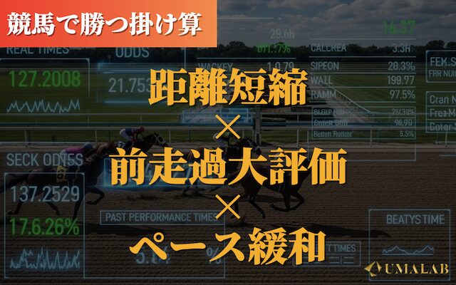 競馬で勝つ方法①：距離短縮×前走過大評価×ペース緩和