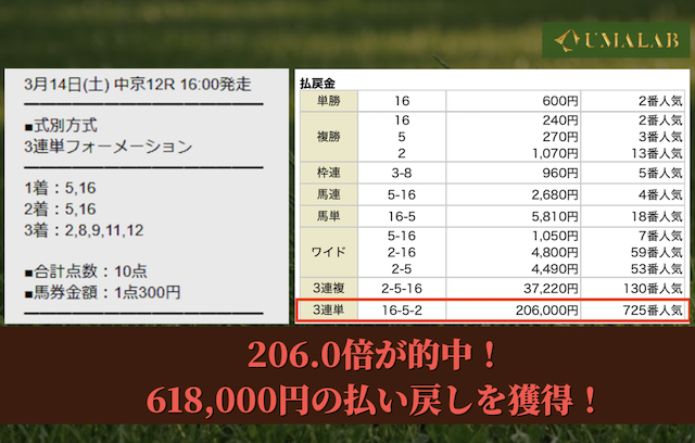 有料予想の結果