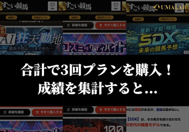 超すごい競馬の有料予想で3回勝負
