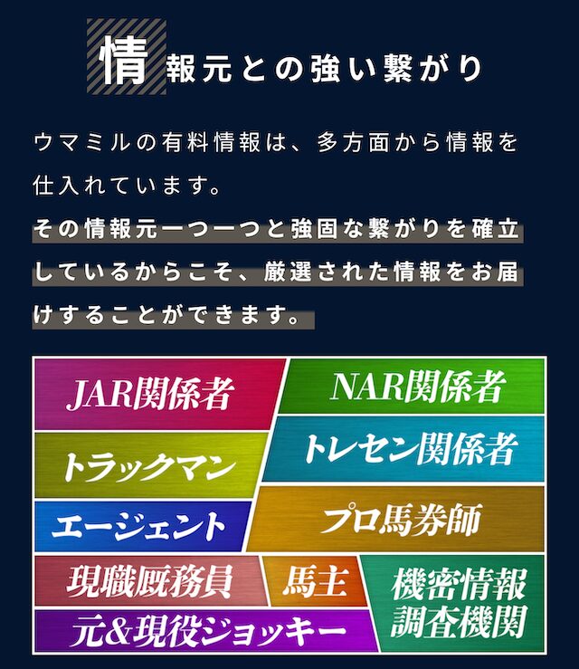 ウマミルの情報元