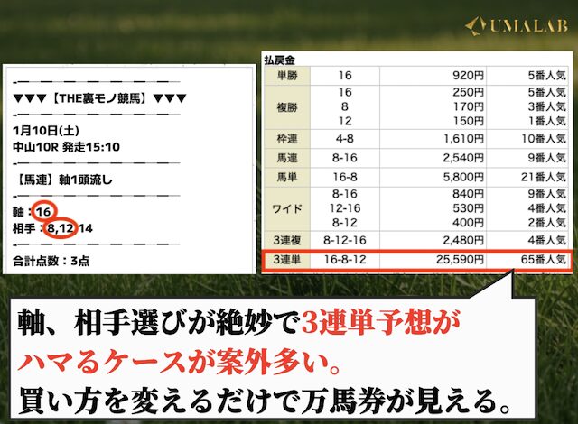裏モノ競馬の無料予想の使い方