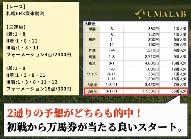大当たり競馬のサッポロ一番洋芝攻略のミソプランで勝負した感想