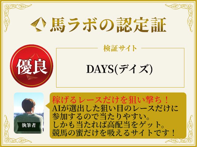 デイズの優良認定証